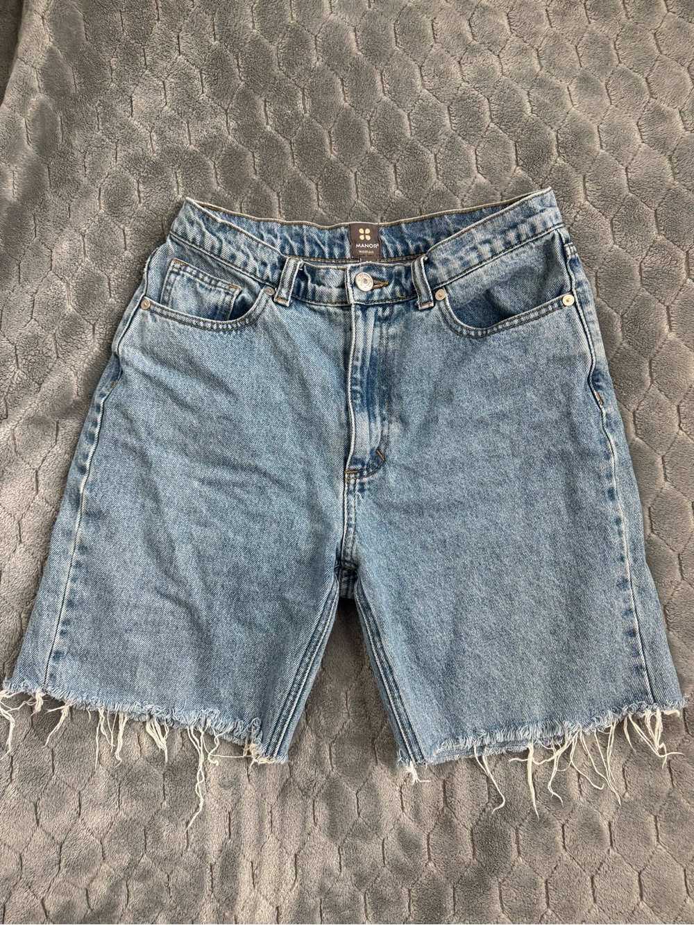 Denim Cutoff Women's Shorts - Light Blue